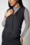 Adjustable Belted V-Neck Lined Short Vest - 3