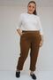 59012 Plus Size Modal Pants with Bird's Eye Detail - Tan - 5