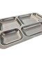 1 Pcs 5-Compartment Stainless Steel Table D'Hote Tray 430 Quality Dining Hall Tray 39.5X27.5 cm - 4
