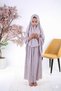 Two-Piece Floral Print Girls' Prayer Dress with Built-In Headscarf - Assorted Colors Will Be Sent - 3
