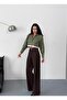 WOMEN'S BROWN BAGGY JEANS HIGH-WAIST WIDE-LEG JEANS - 6