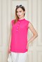 Women's Elegant Blouse with Court Collar and Stone Button Detail - Suitable for Office & Everyday Wear - 3