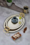 2-Piece Alya Metal Oval Presentation Tray 53X34 cm and 46X28 cm - 2