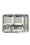 1 Pcs 5-Compartment Stainless Steel Table D'Hote Tray 430 Quality Dining Hall Tray 39.5X27.5 cm - 2