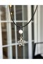 Havlit Natural Stone Spiral Star Leather Cord Necklace, Vortex Spiral Star Handmade Natural Stone Necklace