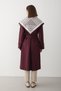 Women's Burgundy Trench Coat with Scarf Detail Double-Breasted Collar Long Lined Trench Coat - 7