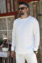 Men's Quilted Fabric Regular Long Sleeve Sweatshirt with Pockets Elastic Waist Lace-Up Pants Set - 2