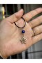 Spiral Star Leather Cord Necklace with Lapis Lazuli Natural Stone, Vortex Spiral Handmade Star Necklace - 3