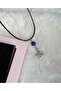 Spiral Star Leather Cord Necklace with Lapis Lazuli Natural Stone, Vortex Spiral Handmade Star Necklace - 2