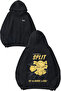 Spilt Eye Design Back Printed Black Hooded Sweatshirt