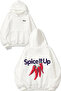 سويت شيرت أبيض بقلنسوة مطبوع عليه تصميم Spice It Up