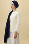 Paris Silk Shawl - Navy Blue - 2