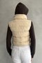Stand Collar Crop Vest with Hidden Zipper Pocket - 2