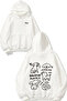 Saltfish Puppy Design Back Printed White Hooded Sweatshirt