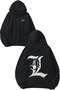 L Death Note Light Design Back Printed Black Hooded Sweatshirt