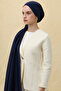 Paris Silk Shawl - Navy Blue - 3