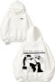 Horseman Escape from Tasarım White Hooded Sweatshirt with Back Print
