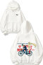 Saitama Mumen Rider Design Back Printed White Hooded Sweatshirt