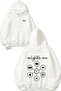 Enlighten Me Design Back Printed White Hooded Sweatshirt