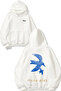 Mama Bird Design Back Printed White Hooded Sweatshirt
