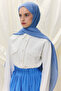 Paris Silk Shawl - Steel Blue - 6