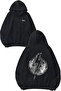 Lightning Gray Design Back Printed Black Hooded Sweatshirt