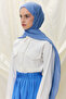 Paris Silk Shawl - Steel Blue - 4