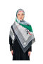 Palestine Shawl Kefiye Olive and Palestine Flag Printed Checkered Women's Shawl Afl2364 - 5
