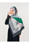 Palestine Shawl Kefiye Olive and Palestine Flag Printed Checkered Women's Shawl Afl2364 - 7