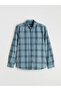 Khaki Regular Fit Long Sleeve Plaid Dobby Men's Shirt - 5
