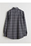 Gray Regular Fit Long Sleeve Plaid Men's Lumberjack Shirt - 6