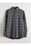 Gray Regular Fit Long Sleeve Plaid Men's Lumberjack Shirt - 5