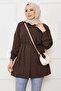 Full-Length Hijab Shirt with Hidden Buttons and Pleat Detail - 3