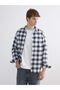 Esvab • Modern & Distinctive Standart Fit Long Sleeve Checkered Embroidered Men's Lumberjack Shirt