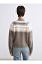 Lcw vision brown half turtleneck patterned women's knitwear sweater - 8