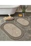 Water-Absorbent Non-Slip Bath Mat Set of 2 with Sponge Filling, Soft-Textured Decorative Set