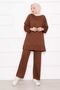 Sparkling Stone Detailed Double Suit Set in Tan - 4