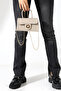 Beige Women's Chain Strap Small Bag - Crossbody Shoulder Bag and Handbag - 3