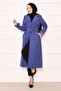 Comfortable Fit Double-Breasted Button Detail Adjustable Sleeves Trench Coat Indigo