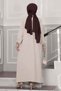 Buttoned Aerobin Hijab Double Set Dark Stone - 4