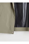 Khaki Hooded Oversized Leather Look Women's Raincoat - 6