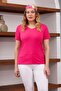 تي شيرت GAMZE MODA مقاس كبير برقبة على شكل حرف V - 4