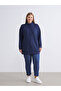 Alita City Lcw Modest Navy Blue Interlock Plain Oversize Women's Sweatshirt Tunic with a Difference - 6