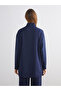 Alita City Lcw Modest Navy Blue Interlock Plain Oversize Women's Sweatshirt Tunic with a Difference - 5