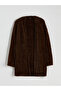 Alita City Lcw Modest Beige Plush Plain Women's Cardigan with a Difference - 5