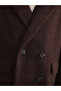 Brown Double-Breasted Collar Oversize Women's Cashmere Coat - 3