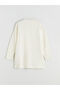 Ecru Crew Neck Oversize Women's Knitwear Sweater - 6