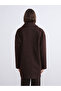 Brown Double-Breasted Collar Oversize Women's Cashmere Coat - 5
