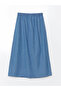 Women's Jeans Skirt with Elastic Waist - 7