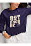 Get Back up Printed Cotton Long Sleeve Ribbed 3-Ply Circular Neck Sweatshirt